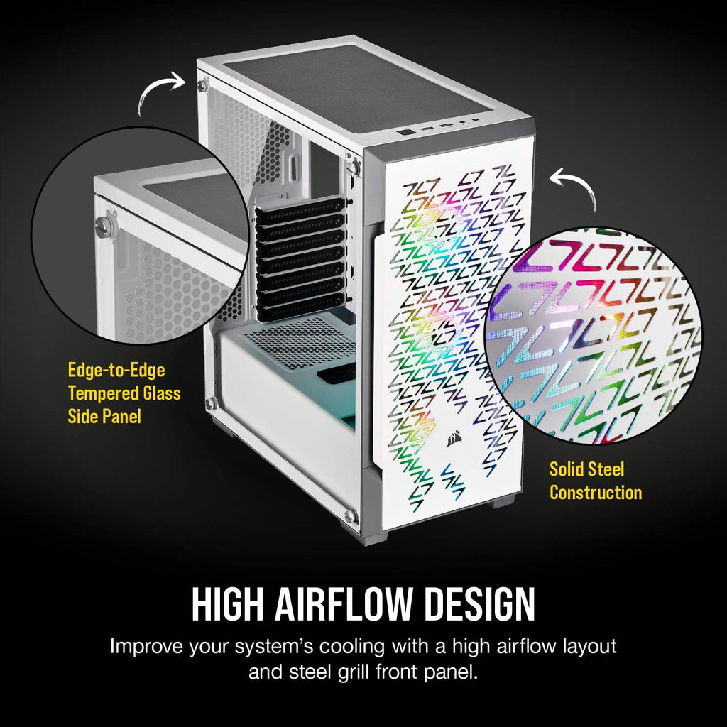 White Mid-Tower Tempered Glass Case & 2TB 3.5 Inch Internal Hard Drive Z894