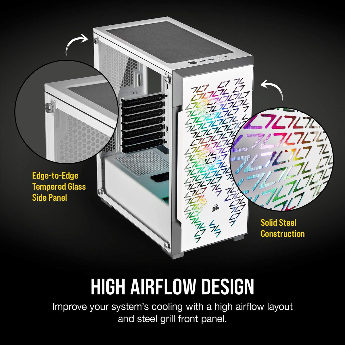 White Mid-Tower Tempered Glass Case & 2TB 3.5 Inch Internal Hard Drive Z894