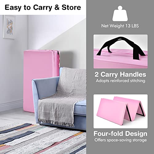 4' x 8' x 2" Folding Exercise Mat with Carry Handles Y289075
