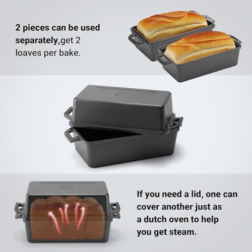 9x5 Inch Cast Iron Loaf Pan with Lid 2 Piece Set S648