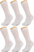 White Diabetic Crew Socks with Non Binding Top 6 Pairs D1272