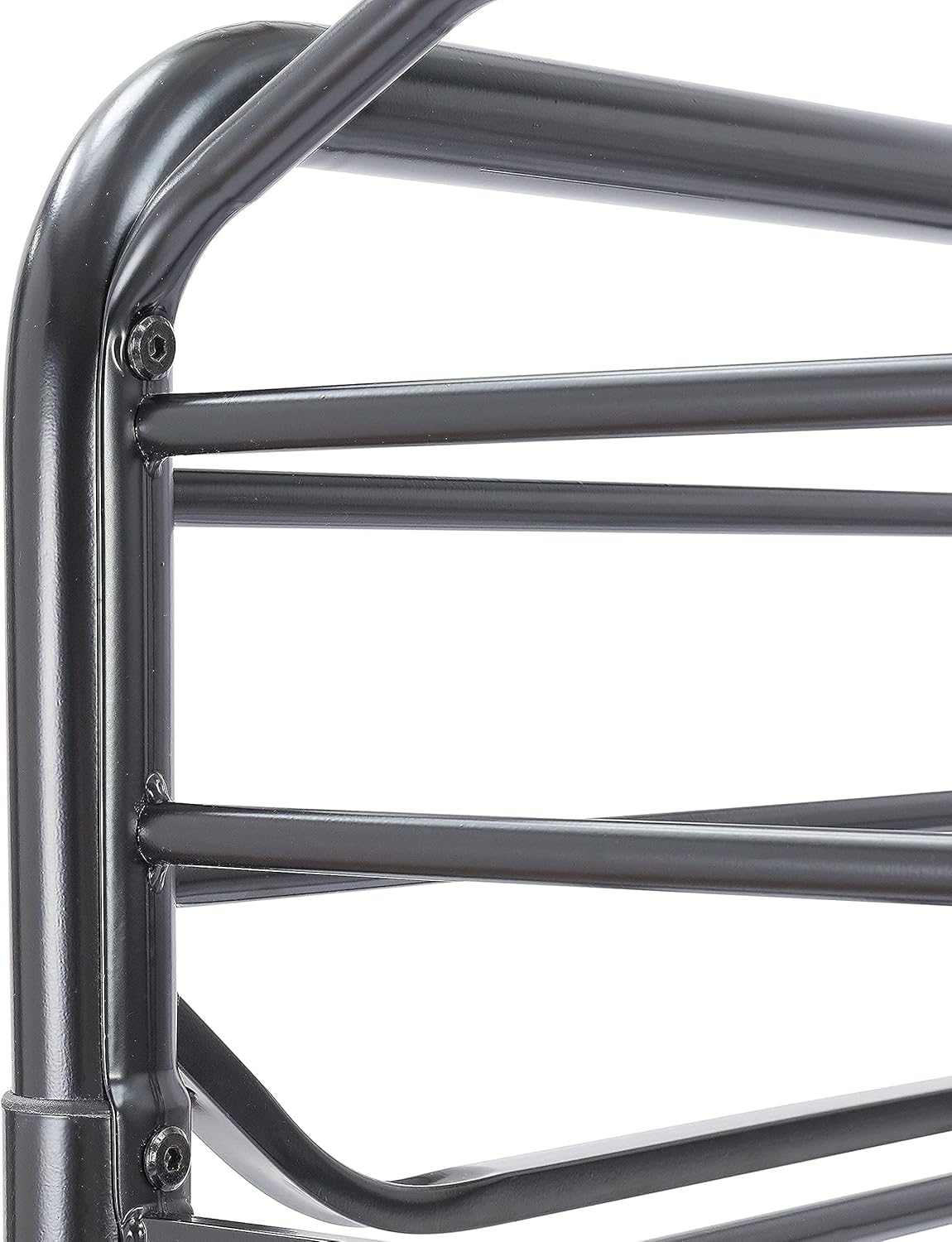 Twin Over Twin Black Stackable Bunk Bed with Ladder and Metal Frame G933727