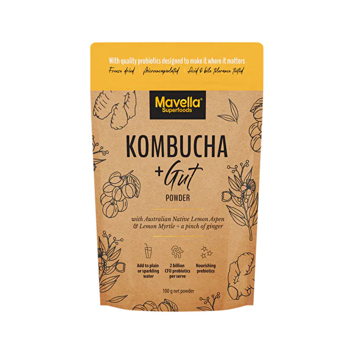 Kombucha + Gut Powder with Australian Native Lemon Aspen & Lemon Myrtle & Ginger 100g Q254795
