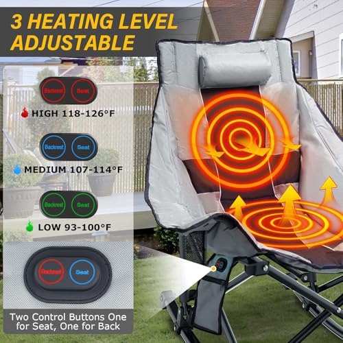 Oversize Heated Rocking Camping Chair L1612