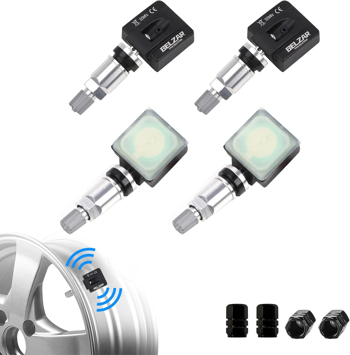 TPMS Preprogrammed 315MHz Sensor Replacement 4 Pack V959703