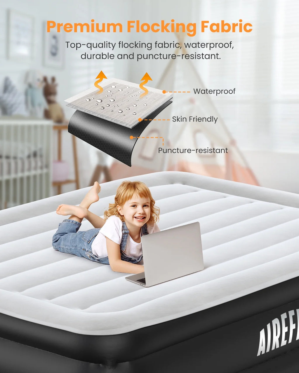 Full Size Air Mattress with Built-in Pump O2407