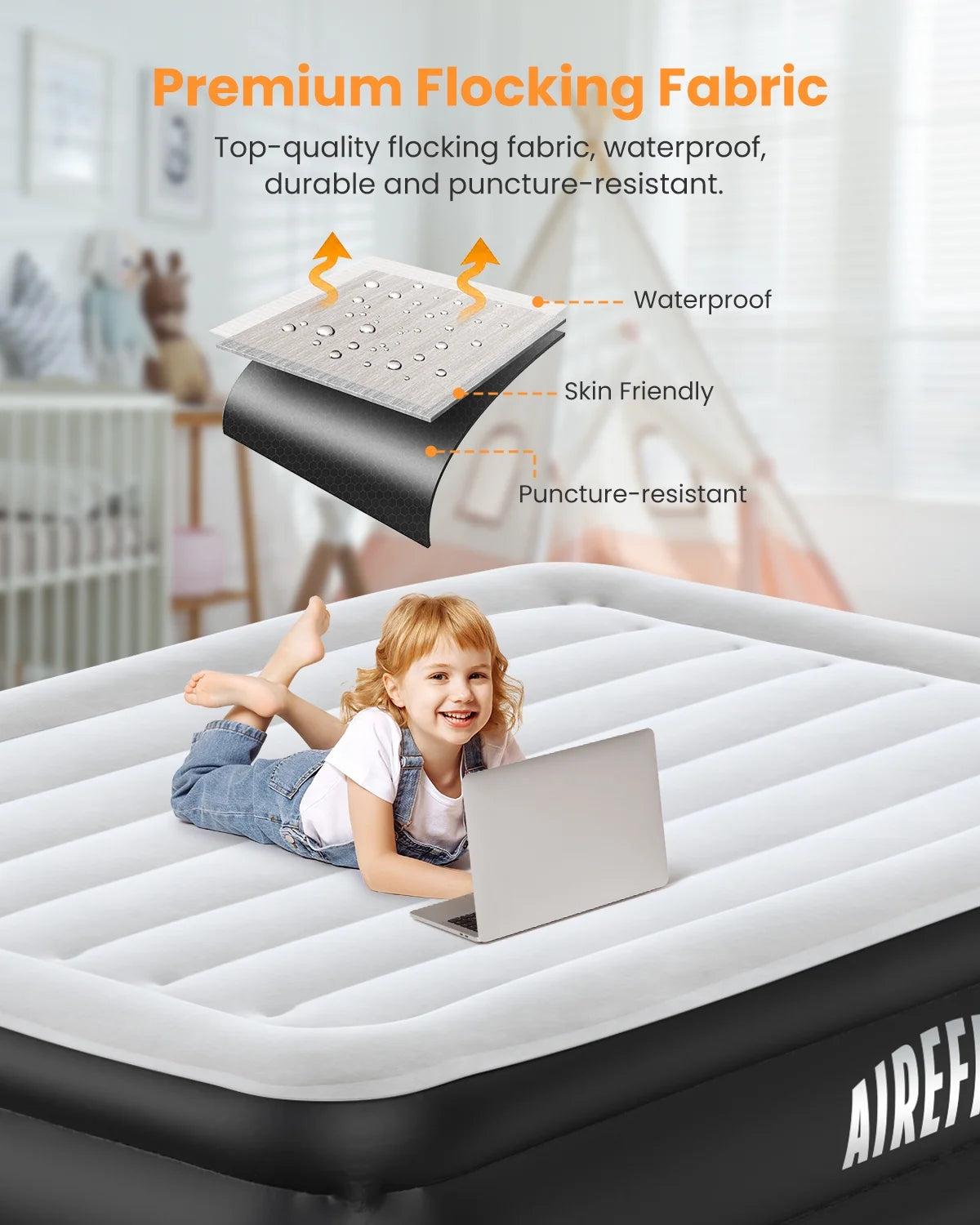 Full Size Air Mattress with Built-in Pump O2407