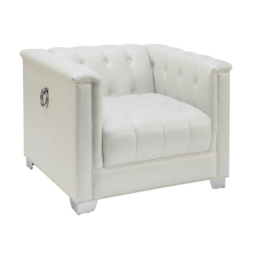 3-piece Upholstered Tufted Sofa Set Pearl White R3116