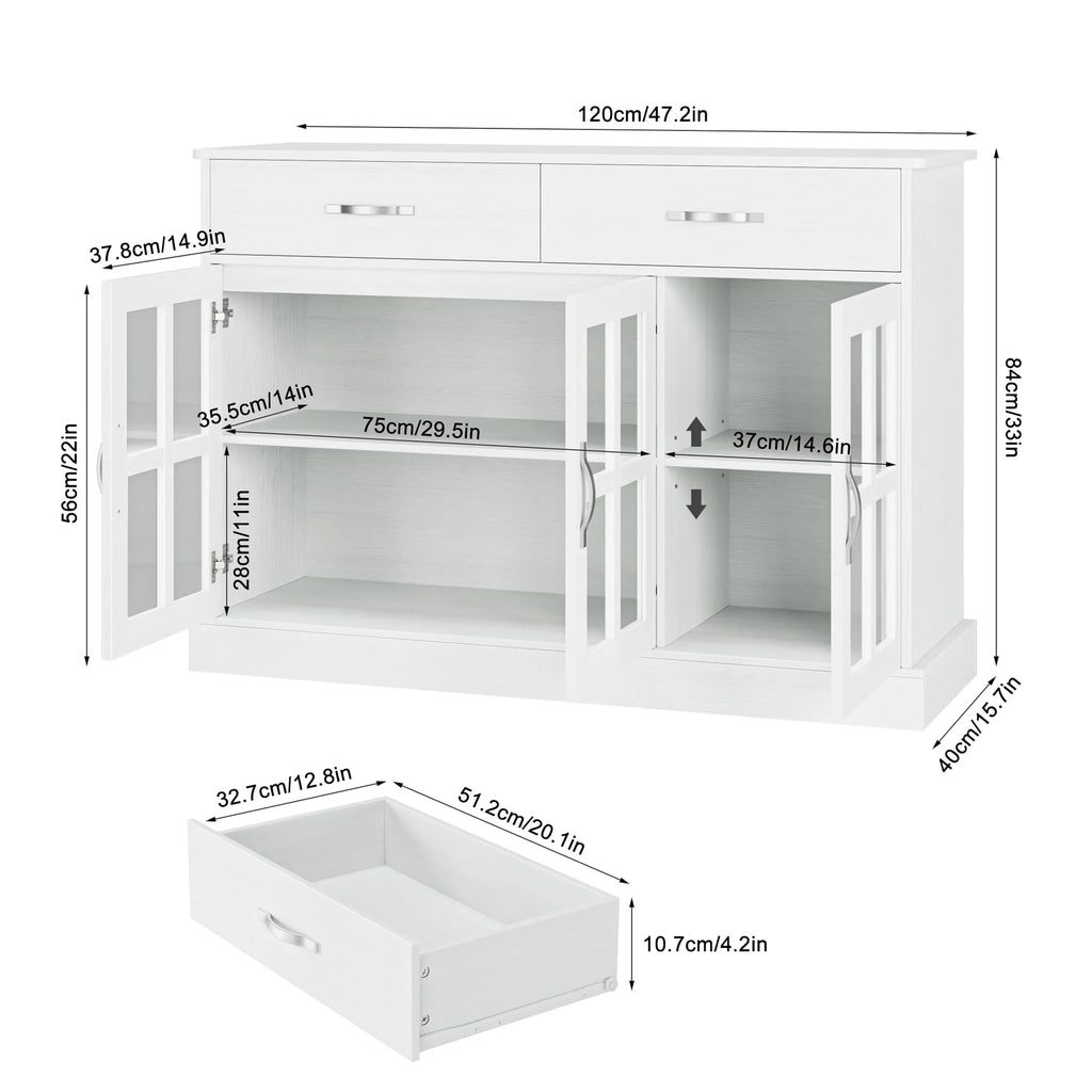 Gray 3 Door 2 Drawer Buffet Cabinet N7372