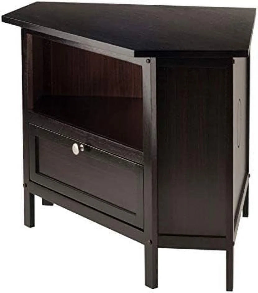 Espresso Corner TV Media Stand with Open Shelf F7415
