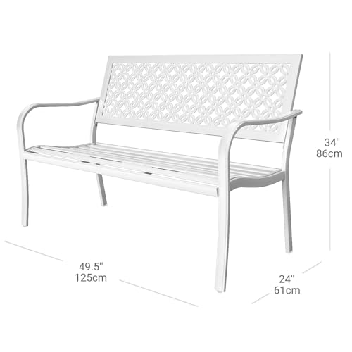 50" Black Metal Outdoor Bench X553969