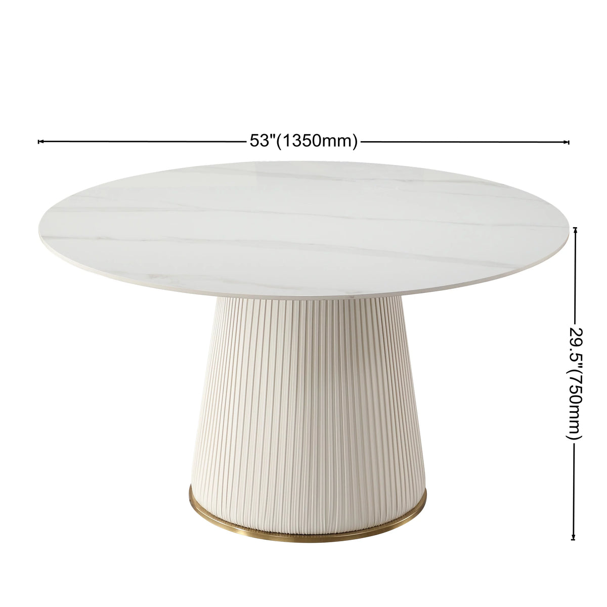 White 7 Piece Faux Marble Dining Table Set K67111
