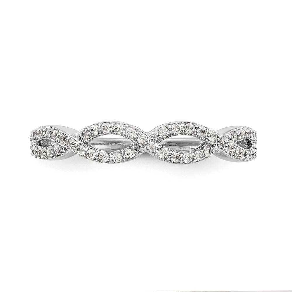 14K White Gold Diamond Band Size 7 Y484