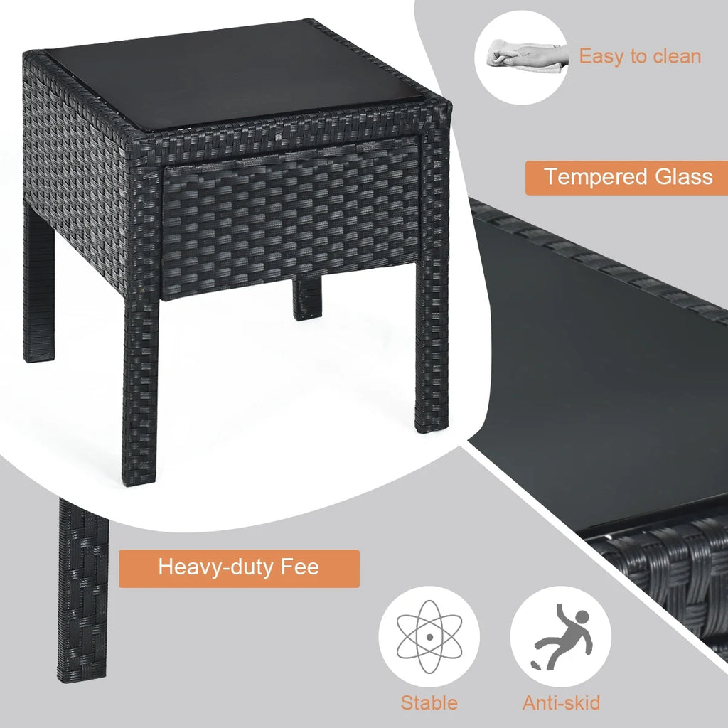 3 Pc Patio Rattan Furniture Set with Cushions I63846