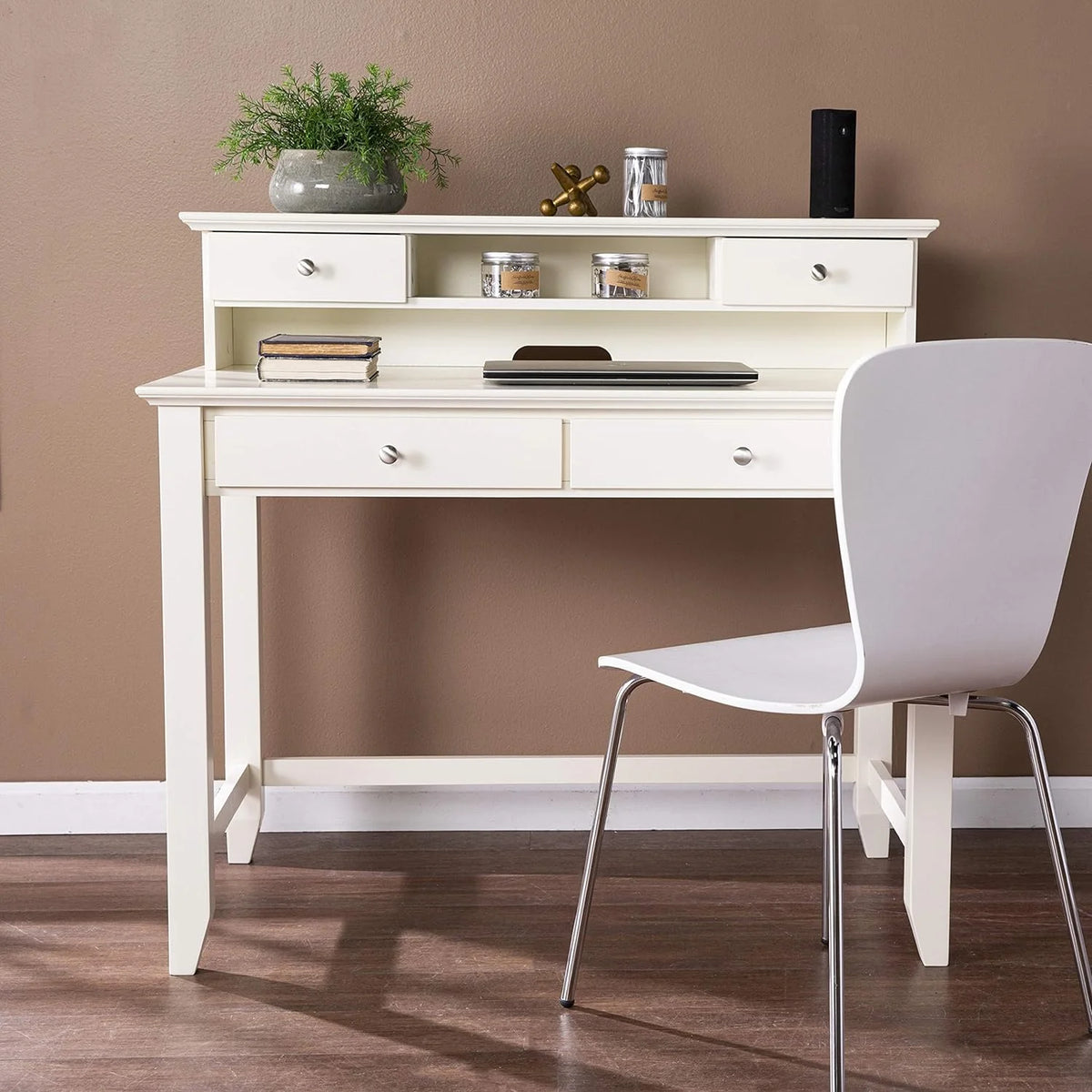 White Secretary Desk L9387