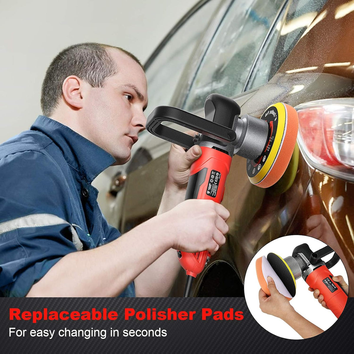 6 Inches Dual Action Random Orbital Polisher Pack of 2 G44820