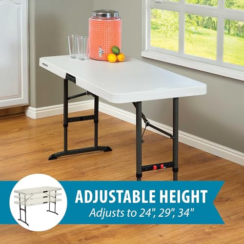 4-Foot Commercial Adjustable Folding Table, Almond G35211