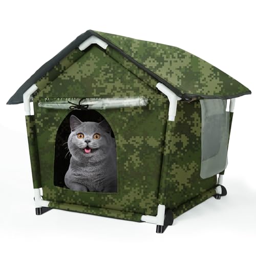 Weatherproof Outdoor Cat House with Mat I55370