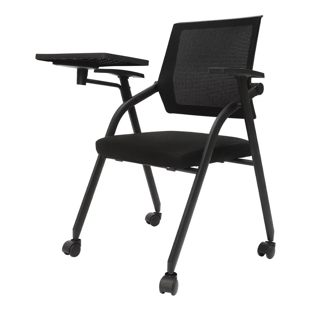 4 PCS Stackable Foldable Ergonomic Office Chair with Desktop and Wheels B671500