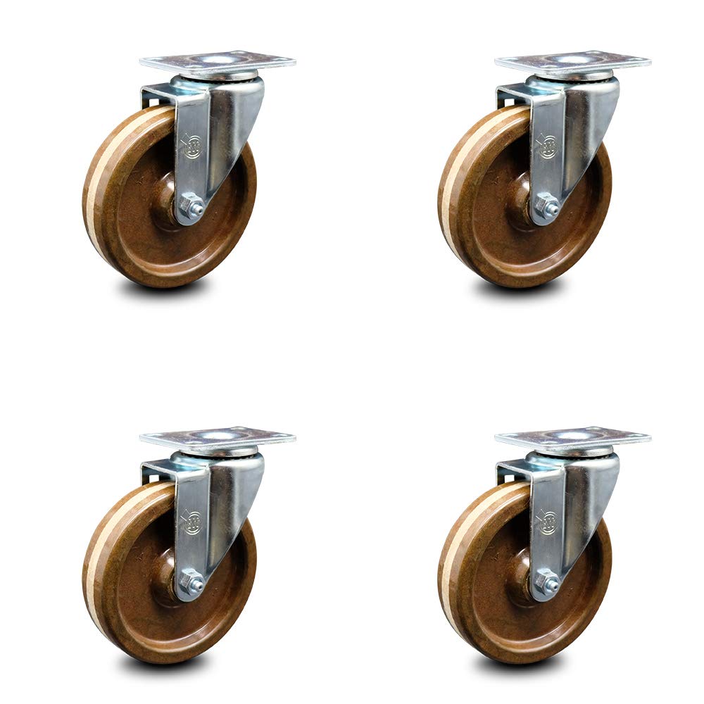 Brown High Temperature Phenolic Wheels Caster Set of 4 L629473
