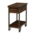 Farmhouse Wood 1-Drawer Side Table in Oak F82911