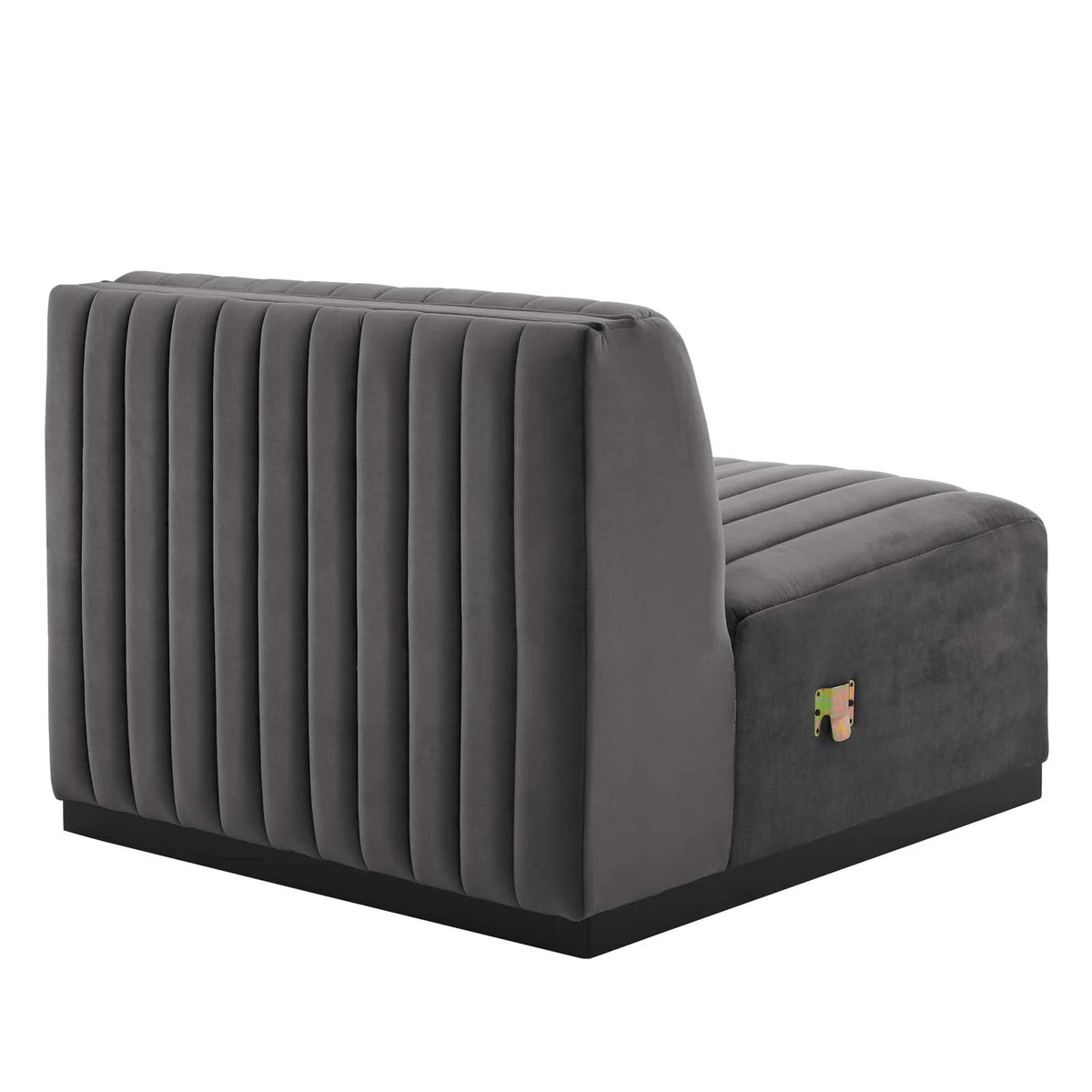 Black Gray Performance Velvet Sofa L25533