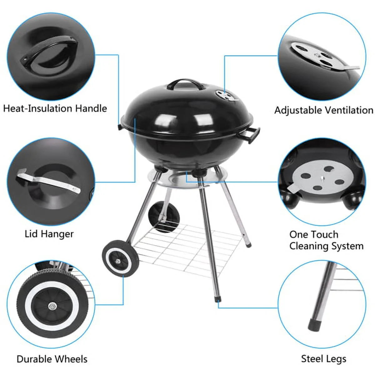 Charcoal Grill 18” Round Barbecue Grill I373316