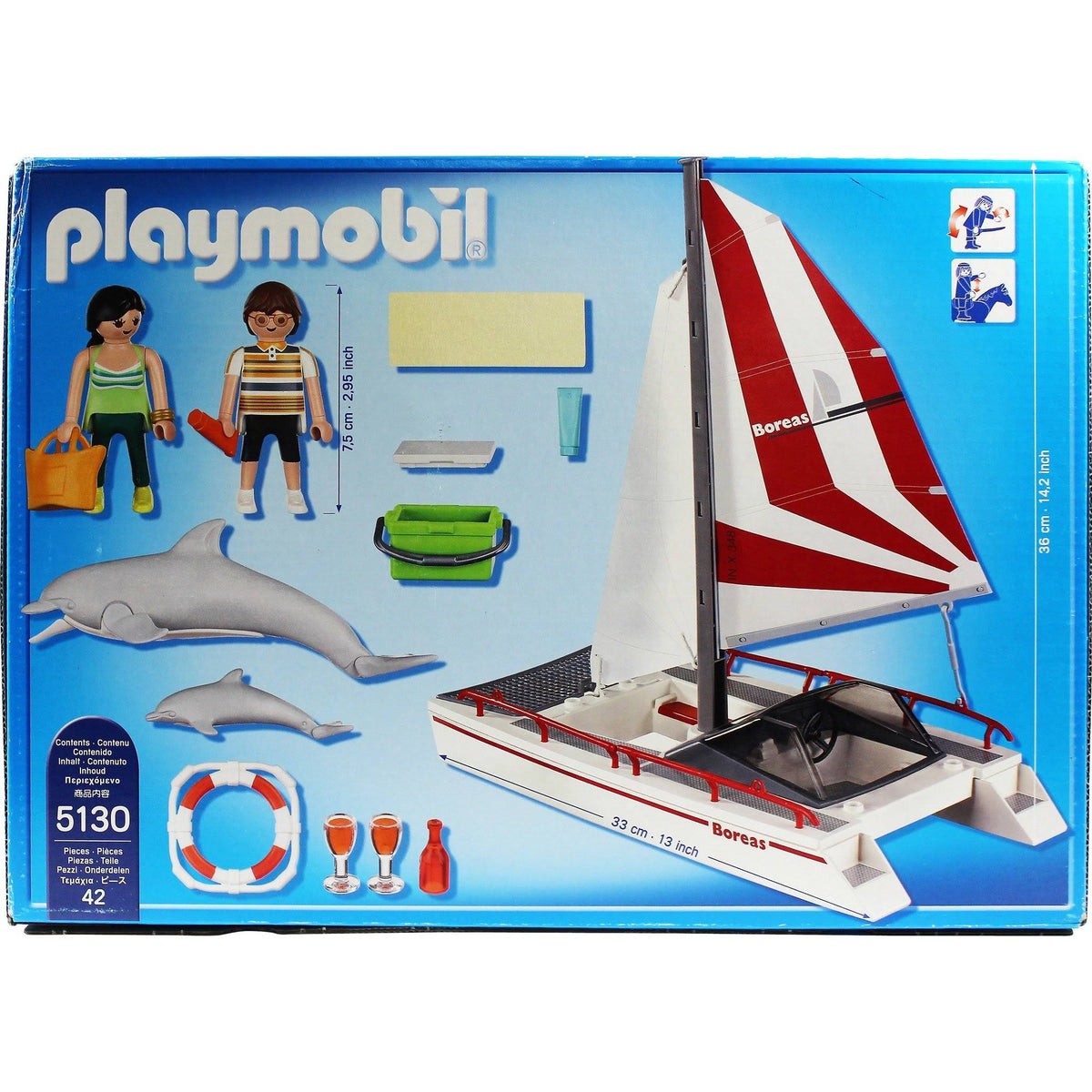 Catamaran with Dolphins W6508