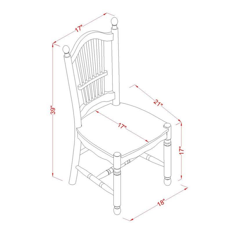 3-Piece White Dining Set with Slatted Chairs Q735901
