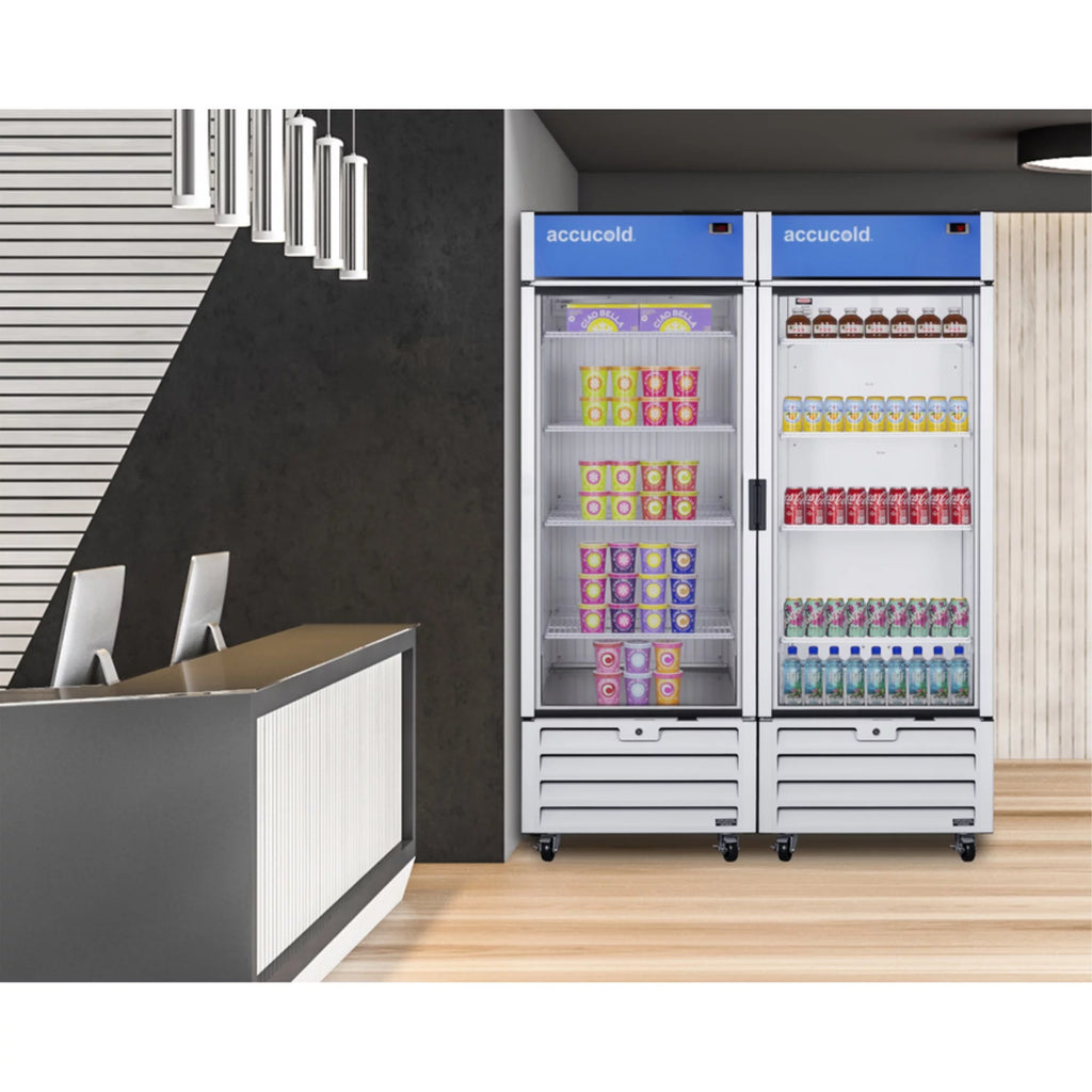 Full-sized glass door commercial beverage center W286