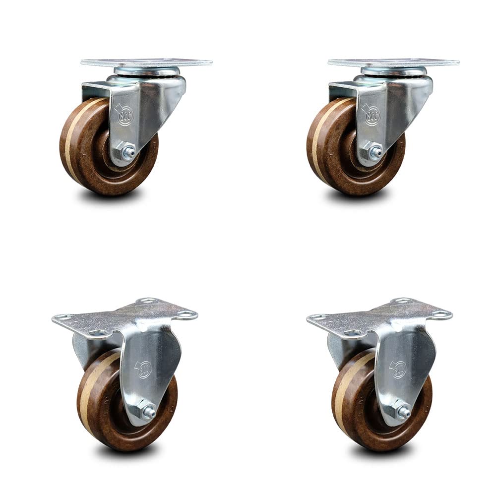 Brown High Temperature Phenolic Wheels Caster Set of 4 L629473