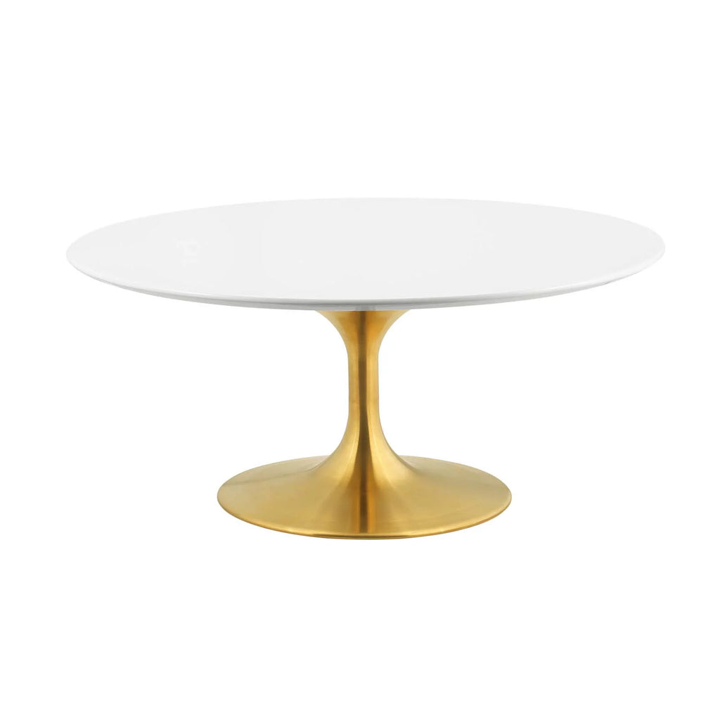 Gold White Metal Steel Coffee Table F650