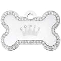 Dog Tag with Crown and Crystals A10441
