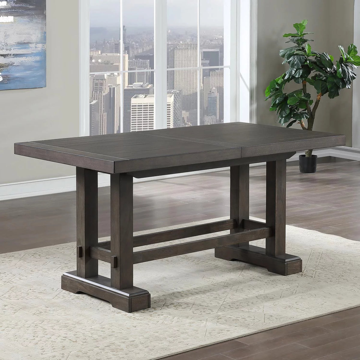Dusky Cedar Brown 9-piece Counter Height Dining Set W22590