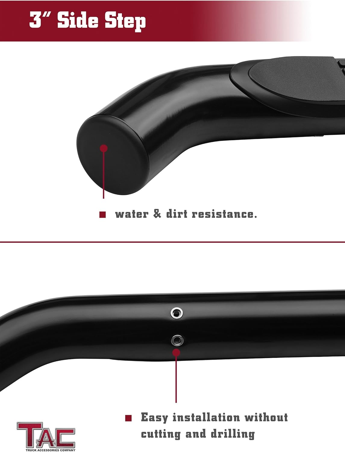 Black Side Bars Nerf Bars Step Rails Running Boards for Pickup Truck C2574