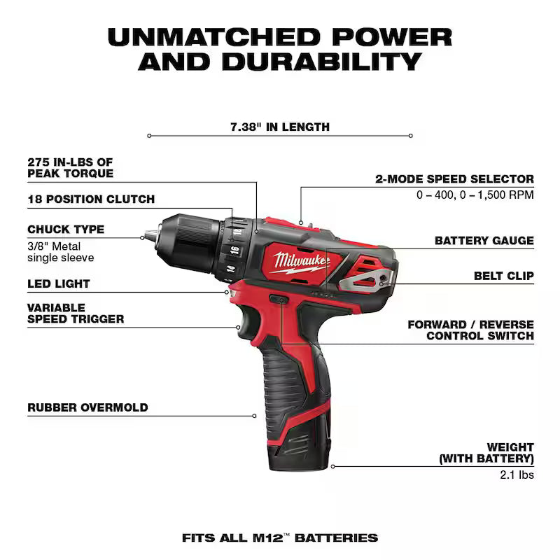 12V Cordless Drill Driver Impact Driver Combo Kit with Rotary Tool R2151
