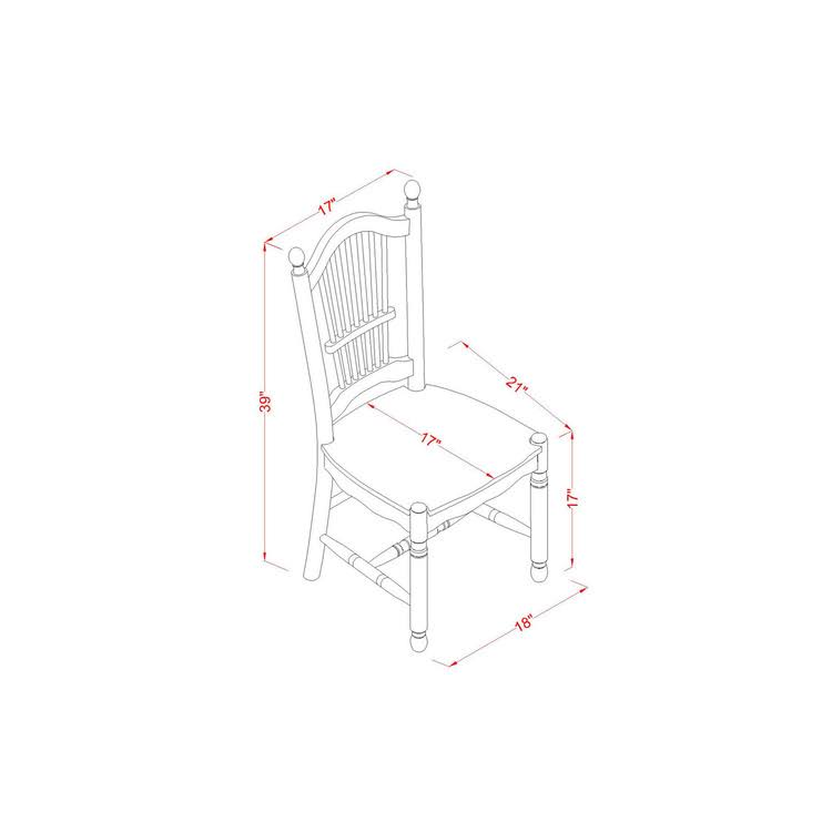 3-Piece White Dining Set with Slatted Chairs Q735901