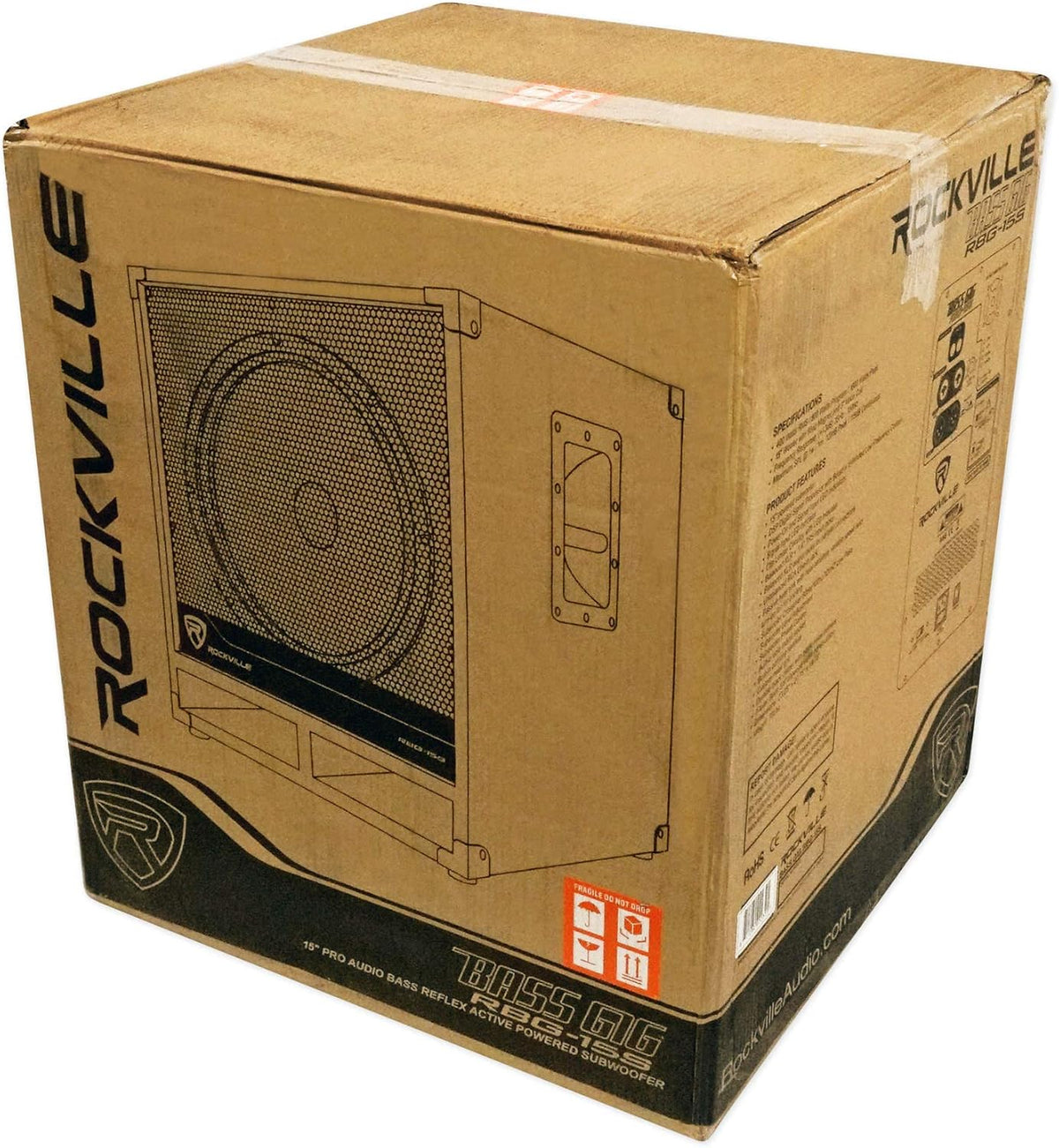15" 1600w Active Powered PA Subwoofer with Steel Casters H8206