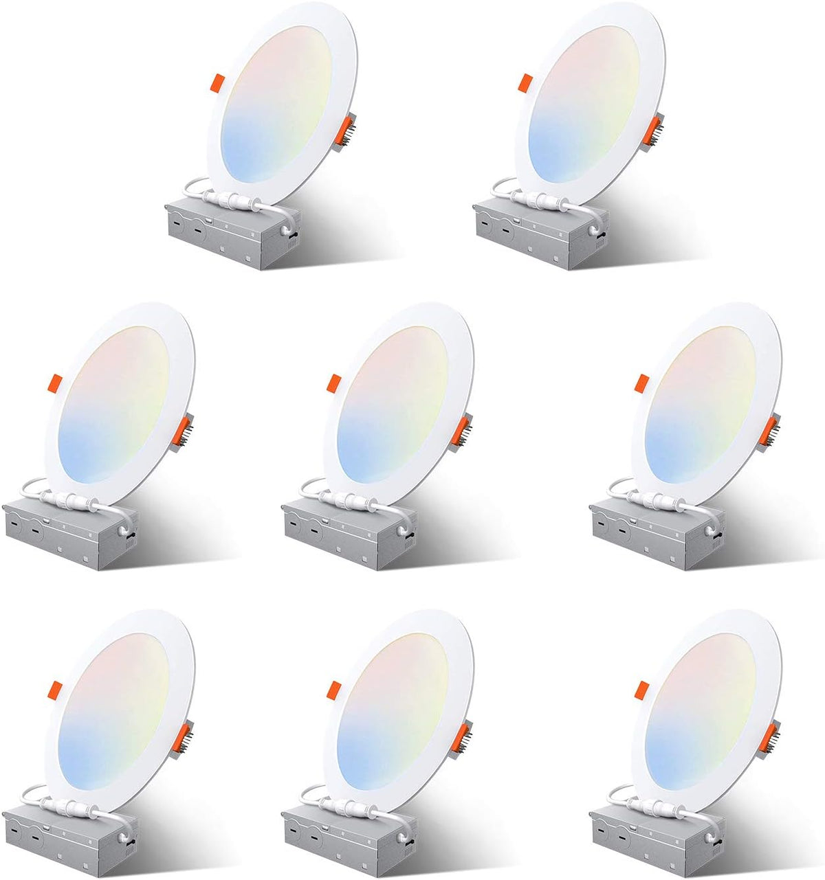 6 Inch Ultra-Thin 15W Recessed LED Ceiling Lights 8 Pack G15516