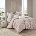 100% Cotton Ivory Chenille Tufted King Comforter Cover Bedding Set S665
