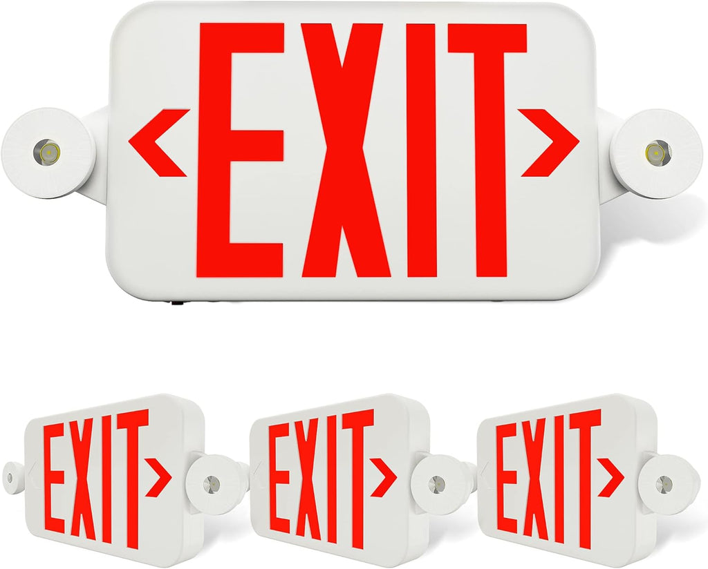 2 Pack Battery Backup LED Exit Sign with Emergency Lights N8554