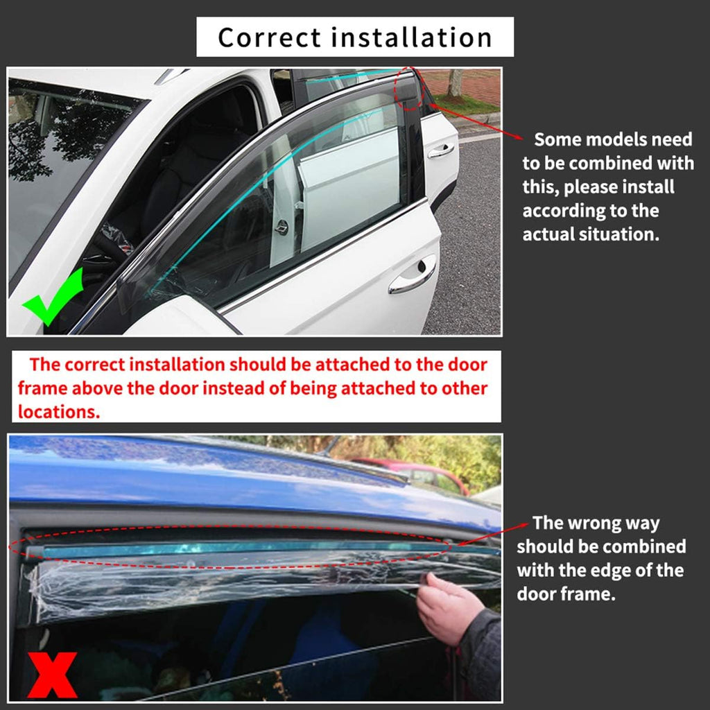 Smoke Side Window Deflectors for Audi A3 Sedan U4059