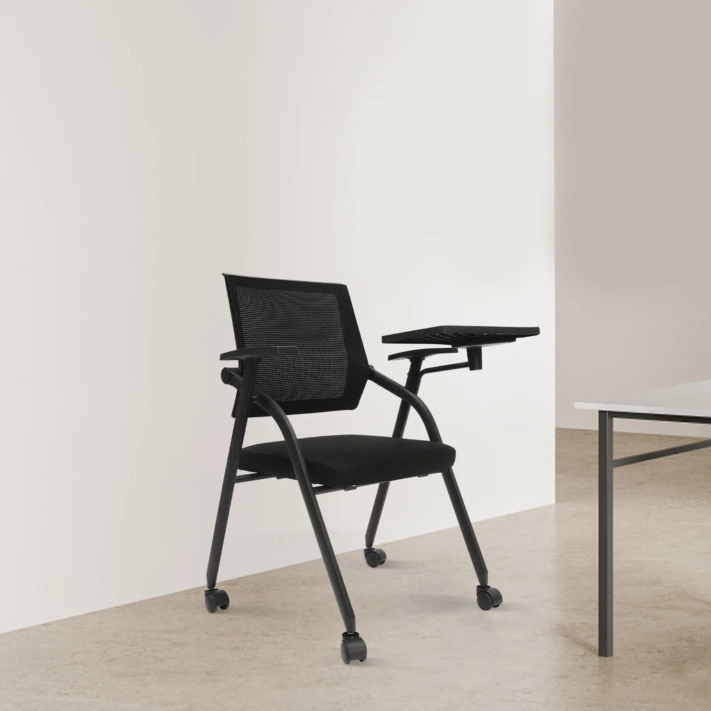 4 PCS Stackable Foldable Ergonomic Office Chair with Desktop and Wheels B671500