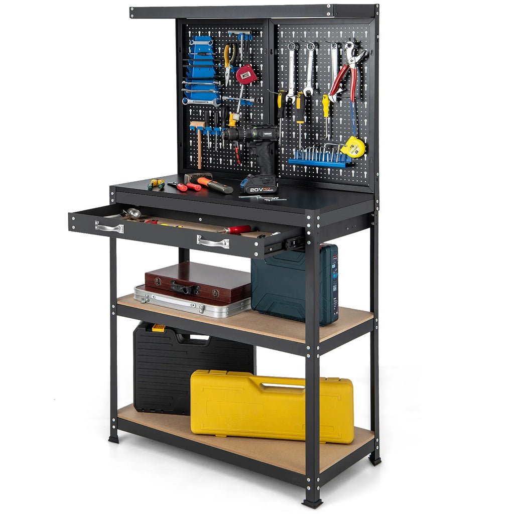 Heavy-Duty Workbench with 2 Shelves Q955543