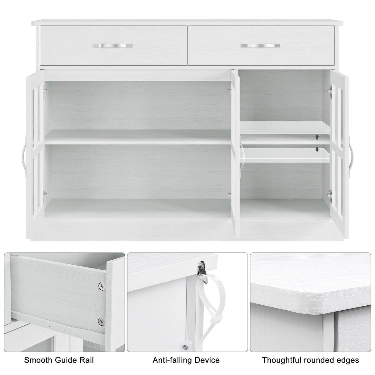 Gray 3 Door 2 Drawer Buffet Cabinet N7372
