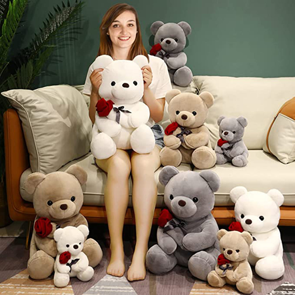 Teddy Bear with Rose Stuffed Animal Plush Toy S940
