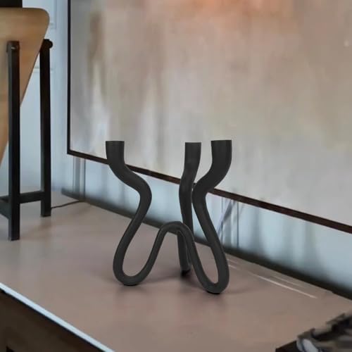 Cast Iron Metal Taper Candlestick Candelabra U8908