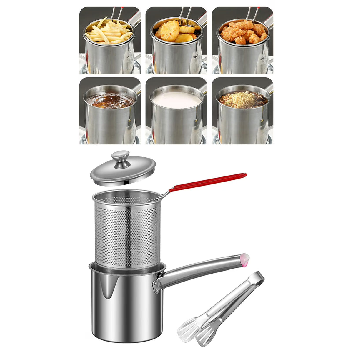 Nonstick Deep Frying Pot with Handles 1.2L H603