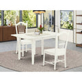 3-Piece White Dining Set with Slatted Chairs Q735901