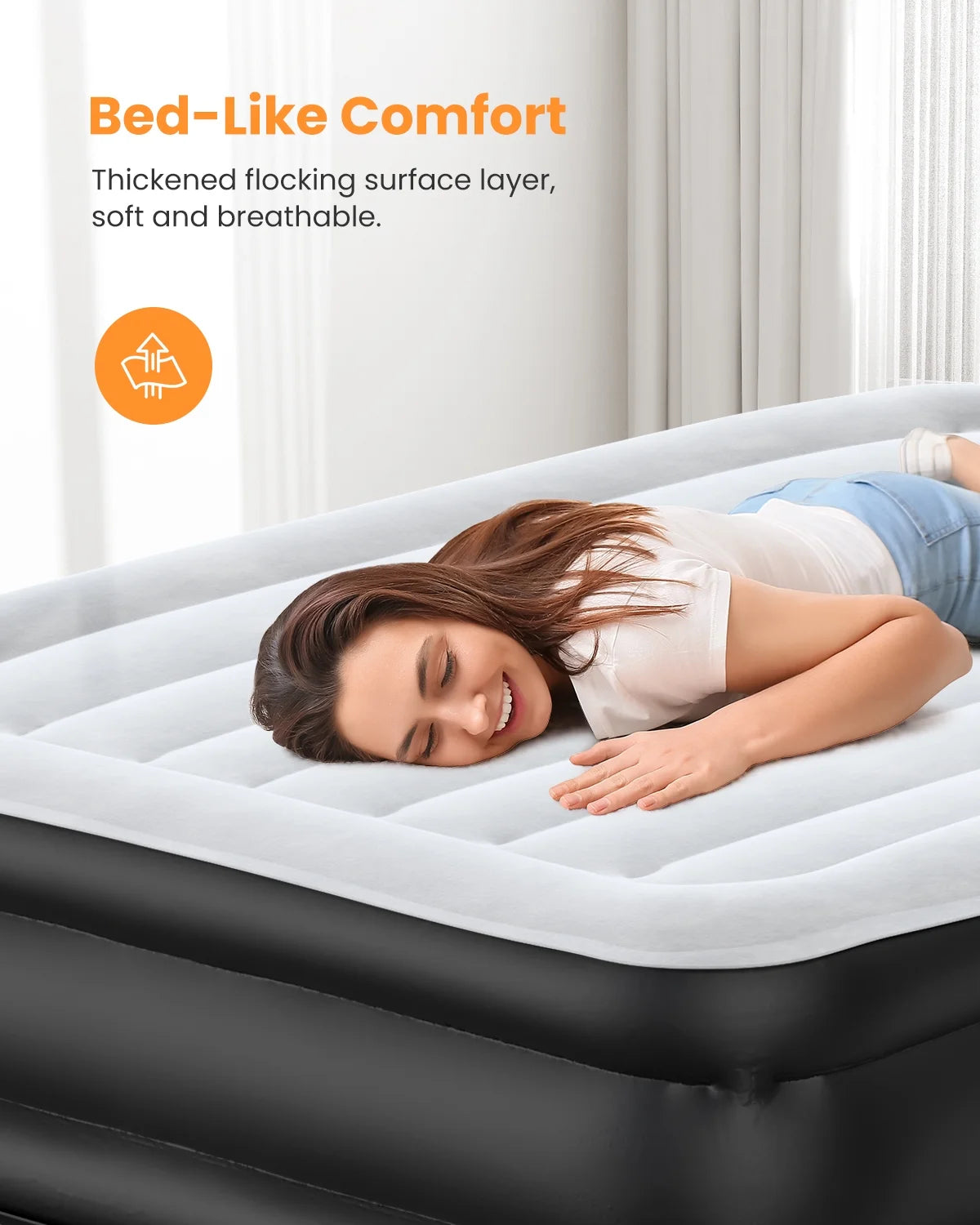 Full Size Air Mattress with Built-in Pump O2407
